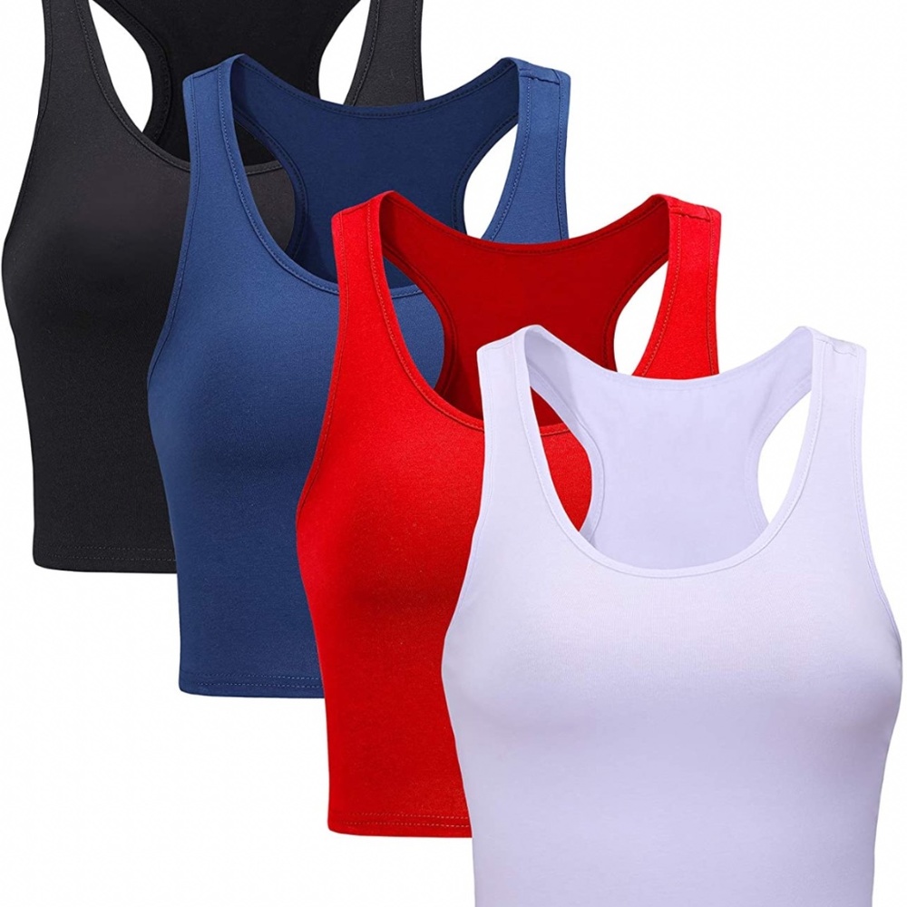 4 Racerback Cropped Athletic Tanks Bundle - Picture 2 of 10